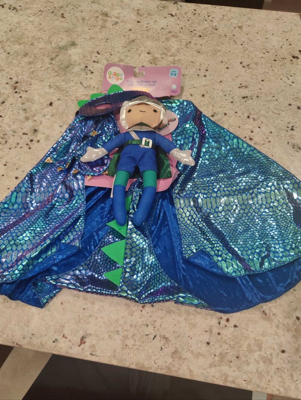New!Blue Dragon Cape Dress-Up Set Plush Matching Doll Y2K Cottagecore Holiday